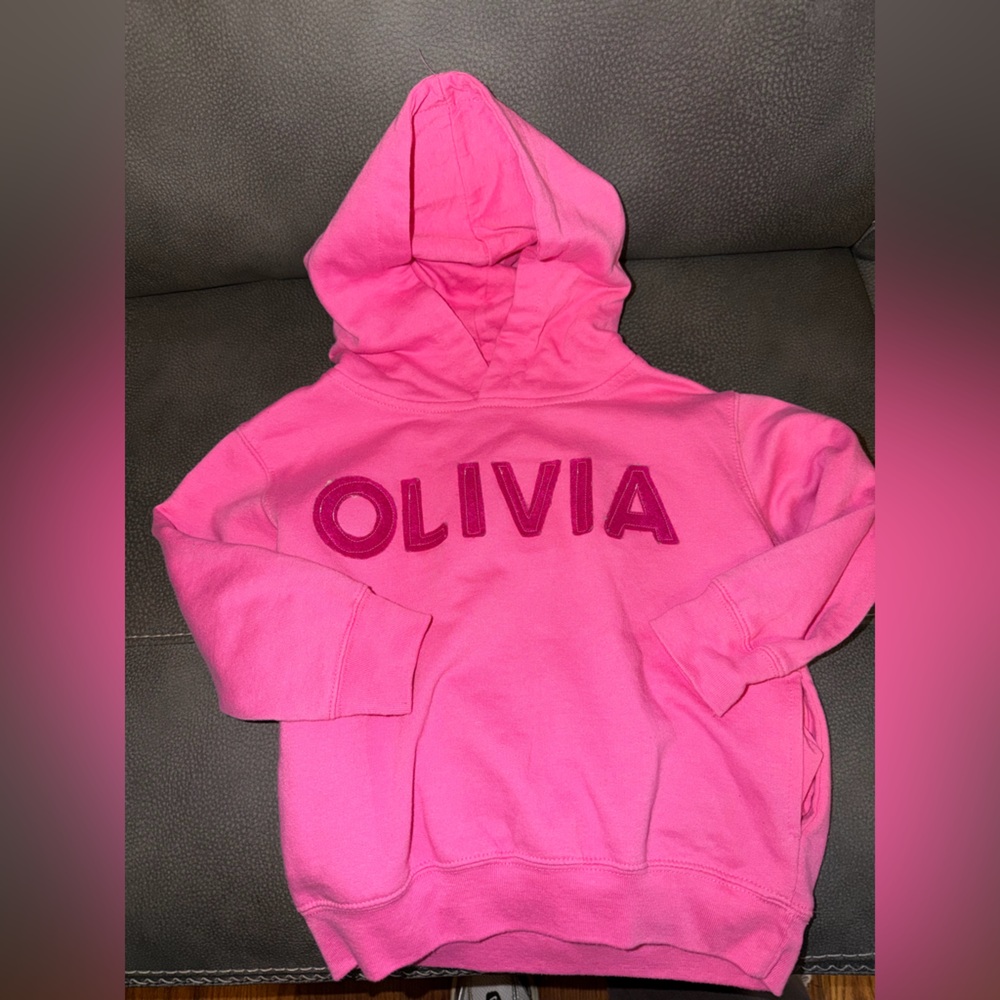 Hot pink “Olivia” hoodie, size 4